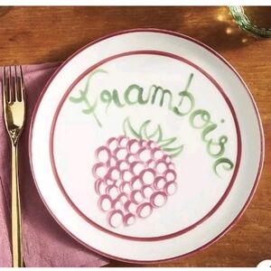 Anthropologie Harlie Brown Studio Belle Journée Stoneware Framboise  Plate New